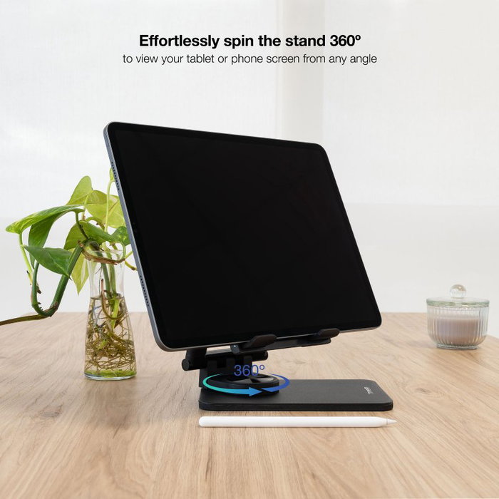 SOPORTE SOBREMESA AJUSTABLE PARA TABLETS 12.9" NEGRO TOOQ